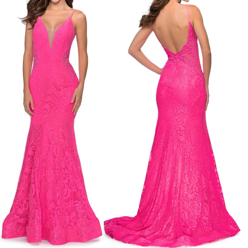 La Femme Sleeveless Lace Mermaid Gown Sz. 0